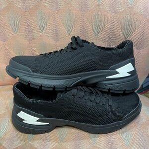 Neil Barrett Black Knit Sneaker with White Bolt- Size 41